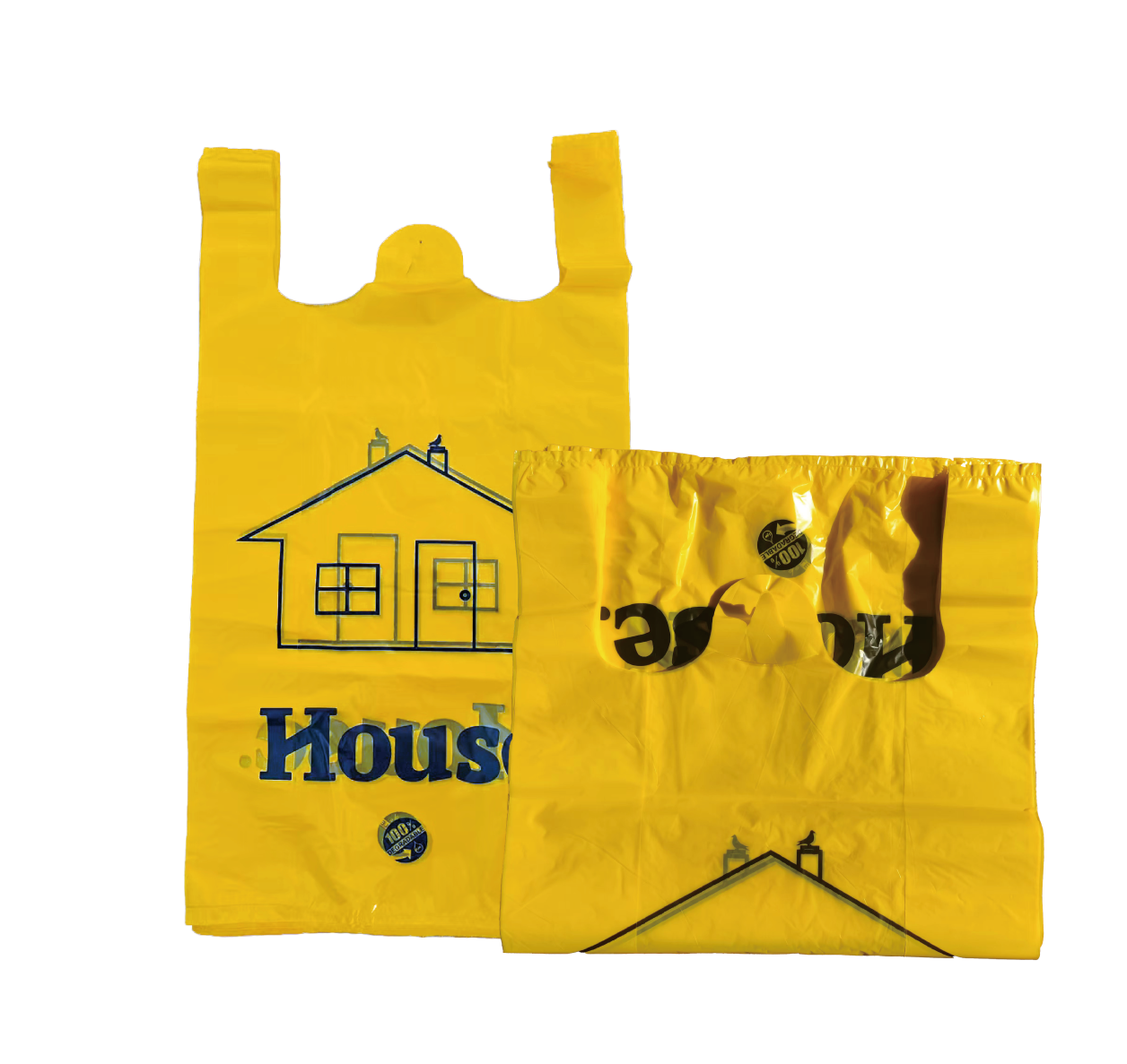 Yellow T-shirt bags with HOUSE printing